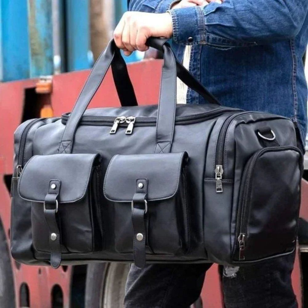 NEW Duffel Bag with Shoe Pouch, Black